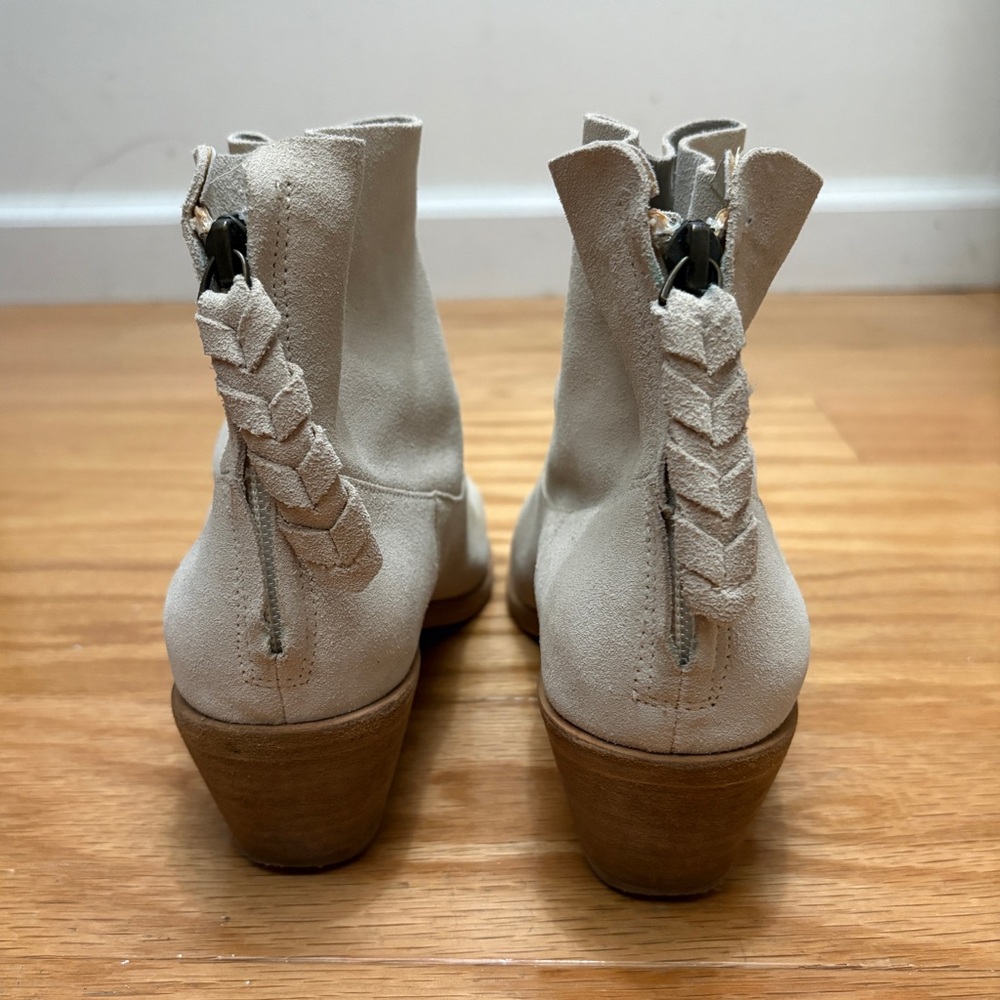 Joie Adria Bone Suede Roper Toe Booties - Women’s Size 37